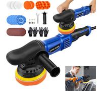 Lucidatore a Doppia Azione, Lucidatrice per Auto Professionale, Lucidatrice Auto Kit 920W, 5800 RPM, 5 x Spugne Lucidanti, per Lucidatura Auto, mobilia, piastrelle