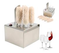 Lucidatore di Bicchieri 360° Pulitore e Asciugatore di Bicchieri con Testine a Spazzola, Asciugatore Automatico, Lavabicchieri Elettrico per Bar, Caffè, Ristoranti, Cucina 5 Wash