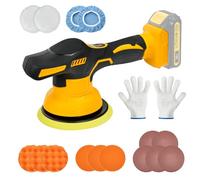 Lucidatrice a batteria compatibile con Dewalt 18/21V, 0-4500 rpm, 8 vel, base 150mm, kit lucidatura/ceratura/rimozione graffi (batterie escluse)