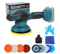 Lucidatrice a batteria compatibile con Makita 18V batteria, 15 cm Lucidatrice per auto con 12 accessori, lucidatrice eccentrica a 6 velocità variabili da 2500-5000 giri/min (senza batteria)