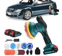 Lucidatrice a batteria, MINENICE 21 V Lucidatrice Auto con 2 Batteria, 6 Velocità Variabile 2800-5500 giri/min, Lucidatrice Rotorbitale per la cura dell'auto, Lucidatura, Ceratura