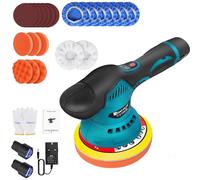 Lucidatrice a batteria, set da 22 pezzi, lucidatrice eccentrica, 12 mm, per auto, 8 velocità variabile, lucidatrice eccentrica a batteria, per lucidare e far crescere mobili da pavimento auto