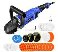 Lucidatrice a per Auto, Lucidatrice a Tampone Elettrica, 6 Velocità Variabili, 32 pz Accessori, Ideale per Levigatura Auto, Lucidatura, Cera, Vetro Sigillante