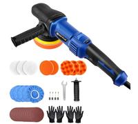 Lucidatrice a tampone per auto 120mm con 6 Velocità Variabili, 2800-5800 RPM, Lucidatrice Auto Elettrica a Doppia Azione per la lavorazione del legno, Lucidatura, levigatura