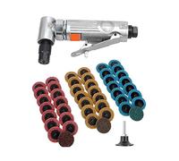 Lucidatrice a umido, Mini 1/4 Air Angle Die Grinder 90 Gradi Pneumatico Rettifica Lucidatrice Mulino Macchina for Incidere Intaglio Tool Kit Con Dischi Abrasivi(With 45pcs set)