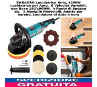 Lucidatrice Auto,1500W,6 Velocità Variabili 150/180mm, 2 Maniglie.4 Ruote spugna