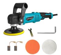 Lucidatrice Auto,980W lucidatrice per auto 5800 Giri/min, lucidatrice rotorbitale,6 Velocità Regolabili,2*Spugne Lucidanti Impugnatura D staccabile per Auto,Lucidatura di Pavimenti e cera