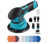 Lucidatrice Auto a Batteria, Lucidatrice Eccentrica con 2 Batterie, 8 Velocità Variabili, Set di Lucidatrici Auto 14pz, Lucidatrice Auto per Cura/Lucidatura/Dettaglio Auto