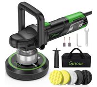 1050W Lucidatrice Auto, Ginour Lucidatrice per Auto 6400 Giri/min, 6 Velocità Regolabili, Maniglia a D e Impugnatura Laterale, platorello da 150 mm / 6 pollici