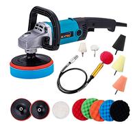 Lucidatrice Auto, KATSU 1200W 150mm 180mm Lucidatrice Elettrica per Auto, Elettrico Buffer Macchina per la Ceretta, con 16 Accessori, 6 Velocità Variabili, Kit per Dettagli Auto 101327
