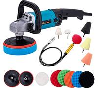 Lucidatrice Auto, KATSU 1200W 150mm 180mm Lucidatrice Elettrica per Auto, Elettrico Buffer Macchina per la Ceretta, con 16 Accessori, 6 Velocità Variabili, Kit per Dettagli Auto 101327E