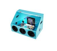 Lucidatrice Da Tavolo Elettrica Completamente Chiusa, Scatola Della Polvere, Coperchio Della Scatola Della Polvere Elettrica Con Luce LED, Circolazione Dell'acqua Integrata(Blue,3-hole)