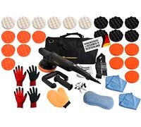 Lucidatrice eccentrica, 810 Watt, con hub da 15 mm e cavo da 6 m, con custodia e spugna per lucidatura, lucidatrice per auto con display digitale (set S)