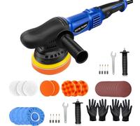 Lucidatrice eccentrica, 920 W, set lucidatrice eccentrica, 6 velocità variabile 2800 - 5800 RPM, trattamento professionale auto, piatto lucidante da 120 mm, spugna per lucidatura, tampone lucidante