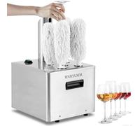 Lucidatrice elettrica per bicchieri da vino, Lucidatrice per bicchieri con 5 spazzole in puro cotone, Attrezzatura per la pulizia di bicchieri, pulizia a 360° senza angoli morti, 550 bicchieri/ora