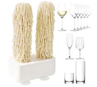 Lucidatrice Elettrica Per Bicchieri Da Vino, Macchina Per Lucidare Stoviglie Con 5 Spazzole, Asciugatrice Automatica A 600 Giri/min Per La Pulizia Di Calici Da Pub, Ristoranti, Bistrot, Hotel E white