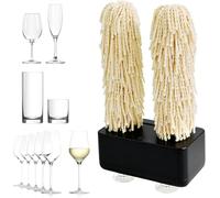 Lucidatrice elettrica per vetreria - Pulitore automatico per bicchieri da vino con doppia testina per uso commerciale e domestico
