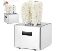 HENDI Lucidatrice per bicchieri in vetro, macchina professionale con 5 spazzole rimovibili per la lucidatura e l'asciugatura di bicchieri in vetro, 220-240V, 50/60Hz, 1350W, 330x305x(H)504mm, inox