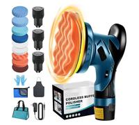 Lucidatrice for auto senza fili - Kit macchina ceratrice for lucidatura portatile da 6 pollici for i dettagli dell'auto, con batterie 3 pezzi 12V 2000mAh, C