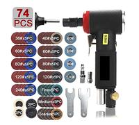 Lucidatrice, Levigatrice pneumatica Macchina for Incidere 1/4 pollici 1/8 pollici 90 Gradi Lucidatrice Mini Angolo for Mulino Rettifica Lucidatura Utensili A Mano Set(Black 74 Pcs set)