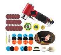 Lucidatrice, Mini Metal Burnishing Machine Orbital 1inch 2inch 3inch Air Sander Pneumatic Polishing Grinding Machine Air Tools Buffer Dual Action Polisher For Car(Red set)