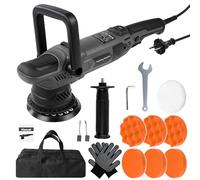 Lucidatrice per auto 1600W, Rotorbitale Lucidatrice Eccentrica 15mm, 6 velocità variabile Levigatrice Orbitale con piastra lucidante da 5 pollici per la Cura dell'Auto, Lucidatura, Ceratura