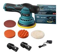 Lucidatrice per Auto a Batteria 24V 380W - Lucidatrice Rotorbitale Professionale con 2 Batterie, 8 Velocità, Kit Completo con Tamponi per Lucidatura, Levigatura e Ceratura