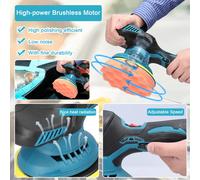 Lucidatrice per auto senza fili 6 marce di velocità Lucidatrice automatica elettrica regolabile Pulizia domestica multifunzionale Ceretta per metalli