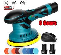 Lucidatrice per auto senza fili a 6 marce lucidatrice per auto senza fili 12V 2 pezzi 2.0Ah utensile elettrico a batteria levigatrice per riparazione ceretta elettrica