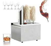 Lucidatrice per bicchieri da vino, asciugatrice elettrica automatica per bicchieri da vino, include 5 spazzole, 330 tazze/ora, struttura in acciaio inossidabile per bicchieri in bar