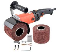 Lucidatrice per brunitura Portatile, 2200W Lucidatrice elettrica per Ruote Levigatrice a 6 velocità Macchina per trafilatura Regolabile con 2 Ruote per lucidatura, per lucidatura di Metallo in acciai