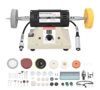 Lucidatrice per gioielli, tampone regolabile da banco con display digitale, lucidatrice da banco dentale, inclusa ruota per lucidatura in panno di cotone, ruota in fibra abrasiva, mola, vetro di