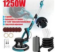 Lucidatrice per levigatrice elettrica per cartongesso 1250W Velocità variabile regolabile con levigatrice per smerigliatrice da parete con maniglia autoaspirante