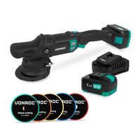 Lucidatrice Rotorbitale PRO 20V - Ø 125mm | Incl. 2 batterie da 4.0Ah, caricabatterie rapido e 5 dischi per lucidatura
