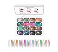 Lucidatura Gel A Tampone - 16 Scomparti Gradiente Polimerizzabile UV/LED Senza Strofinamento | Nail Design - Per Ragazze Donne Domestico Salone Feste e Estate Vacanze Halloween Matrimonio Quotidiano