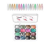 Lucidatura Gel A Tampone - 16 Scomparti Gradiente Polimerizzabile UV/LED Senza Strofinamento,Nail Design - Per Donne Mamme Saloni Feste A Casa Matrimonio Uso