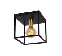 Lucide 00124/01/30 Plafoniera, Metallo, 40 W, Nero, Oro Opaco