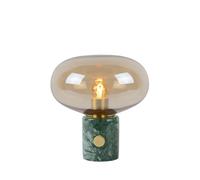 Lucide Lampada da tavolo Charlize in marmo e vetro, verde marmorizzato/ambra E27 24 cm