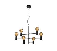 Lucide Lampadario Leanne – 6 luci, struttura in metallo regolabile in altezza, E27, nero