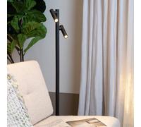 Lucide Lampada LED da pavimento Antrim, nera, a 2 luci, IP54, dimmerabile Lucide