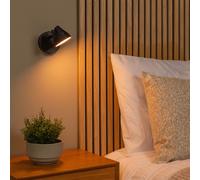 Lucide Applique a parete con LED dimmerabile Milne Nero 8W Lumen 250 2700k Luce [EEK: G]