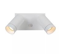 Lucide Applique da esterno con 2 diffusori orientabili in alluminio e sensore mo