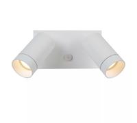 Lucide Applique da esterno con 2 diffusori orientabili in alluminio e sensore mo