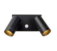 Lucide Applique da esterno con 2 diffusori orientabili in alluminio e sensore mo