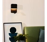 Lucide Applique LED Boxer con spot, nera Lucide