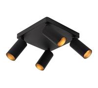 LUCIDE Clubs - Plafoniera 4 x GU10, colore: Nero