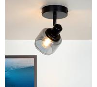 Lucide Faretto a soffitto Bjorn 1 luce, nero/fumè Lucide