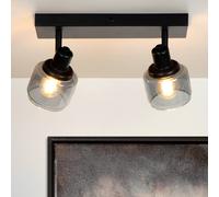 Lucide Faretto a soffitto Bjorn 2 luci nero/fumè 77979/02/30