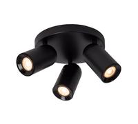 LUCIDE Punch, faretto da soffitto, diametro 21 cm, 3 x GU10, colore: nero