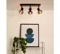 Lucide Faretto da soffitto Madee, nero/fumo, 3 luci Lucide
